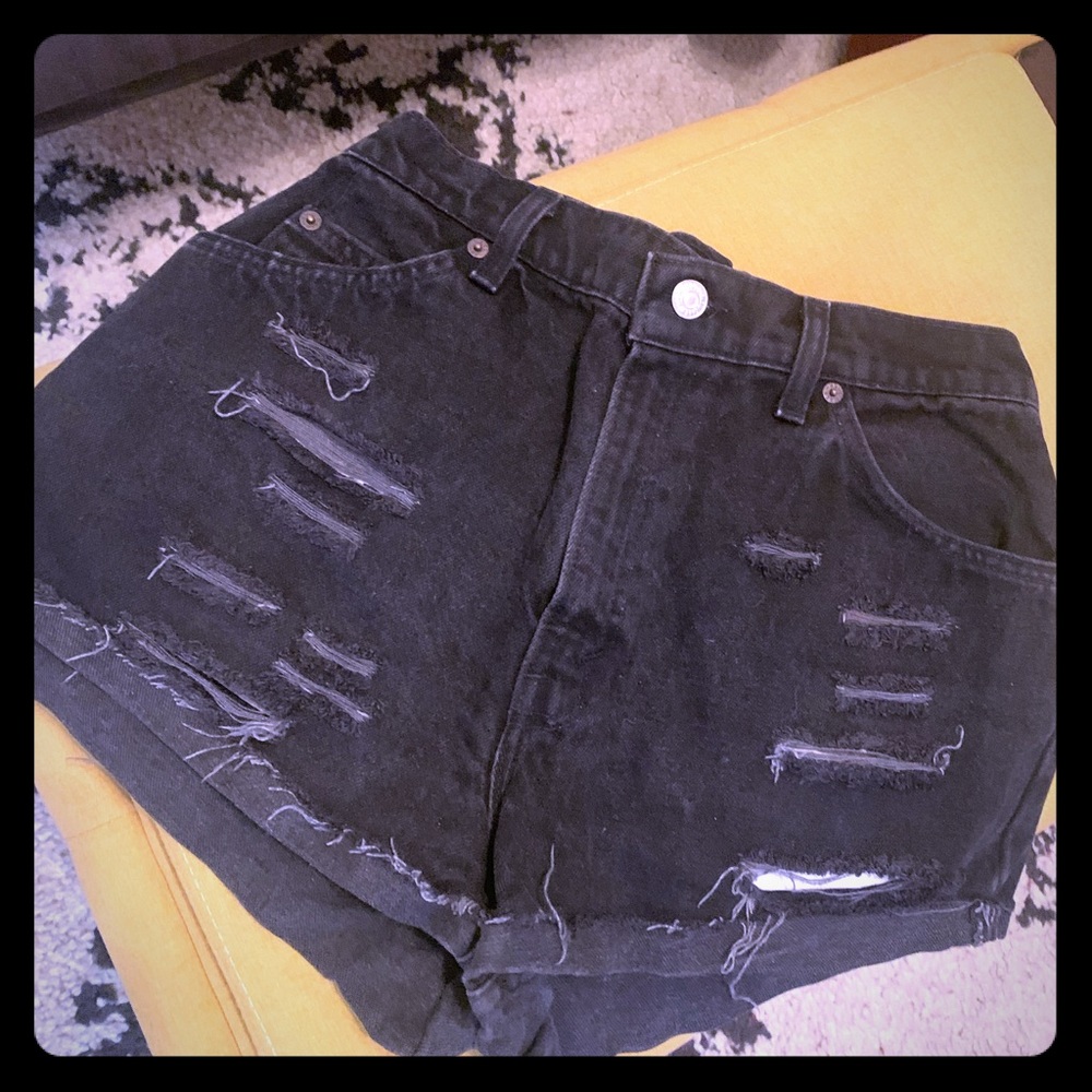 Levi’s black denim shorts